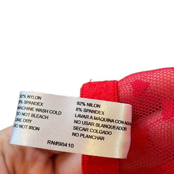 Delta Burke Plus Size Red Sheer Romantic Coquette Heart Print Lingerie Min Dress - Picture 8 of 8